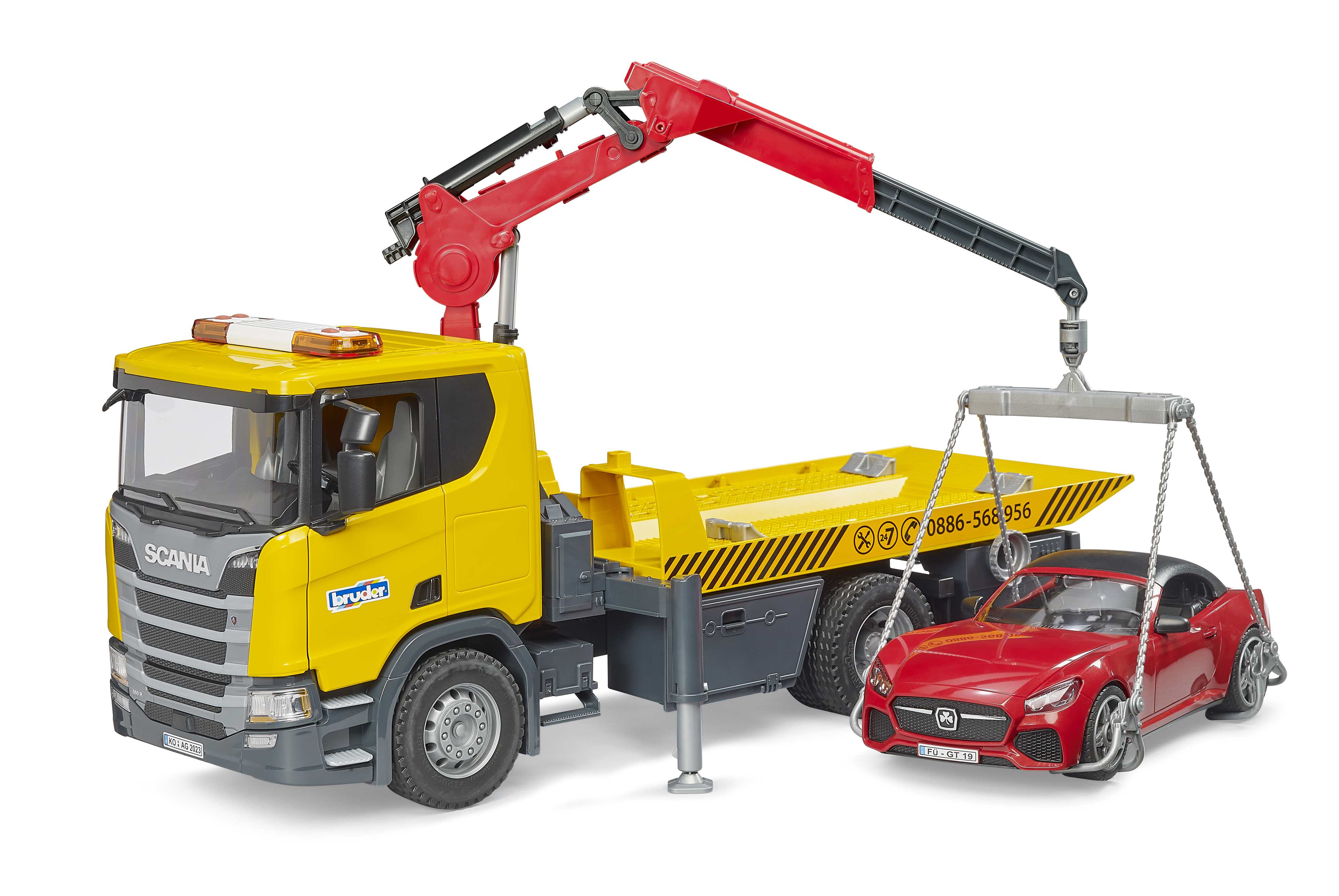 BRUDER 03552 - Scania Super 560R Abschlepp-LKW mit Light & Sound Modul und BRUDER Roadster - Bild 2