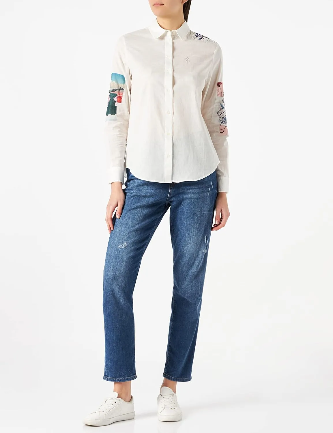 Desigual Damen Bluse „Kioto Heart“ - Weiß 22SWCW28 GR. XS Desigual Damen Bluse „Kioto Heart“ - Weiß 22SWCW28 GR. XS