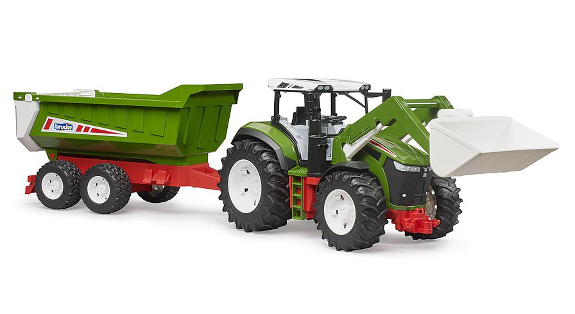 BRUDER 03452 - Roadmax Traktor mit Frontlader und Kippanhänger Traktor, Transport, Fahrzeug, Bulldozer, Maschine